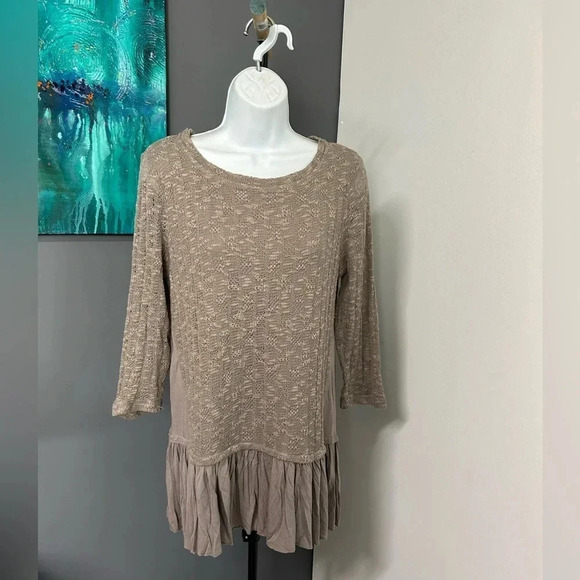 Indigo Thread Co. Top Women's Medium Peplum Hem‎ Bohemian Festival 3/4 Sleeve - Picture 9 of 14